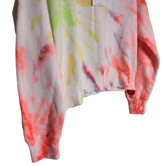 NWT RE/DONE Hanes 70s Neon Space Dye Cotton 1/4 Zip Sweatshirt Size Medium - Picture 8 of 16